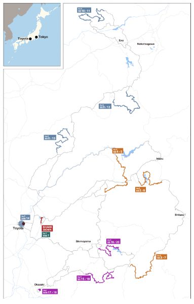 Forum 8 Rally Japan Hyundai landkaart